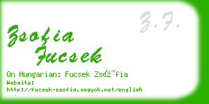 zsofia fucsek business card